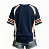 Women's Casual Rugby Print Short Sleeve Neck T-Shirt, Lightweight Breathable Top