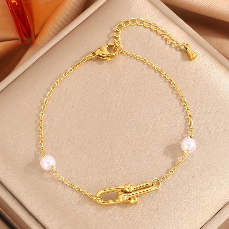 Korean Fashion Titanium Steel Diamond Inlaid Women's Luxury Bracelet