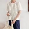 New Arrivals Open Run Women Shirring Round Neck CoTTon ShorT Sleeve T shirT