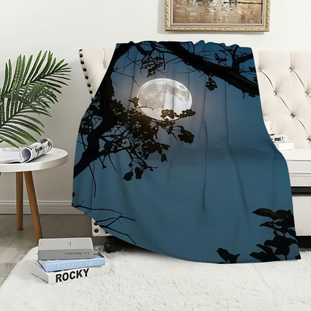 Internet Famous M Moon  Starry Night Blanket For Soft Throw Blanket for Picnic Bed Sofa Home Bedroom Cozy Warm Comfortable