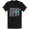 Gildan 5000 Vintage MTV Neon Checkered Logo T-Shirt - Retro 80s 90s Gift Tee