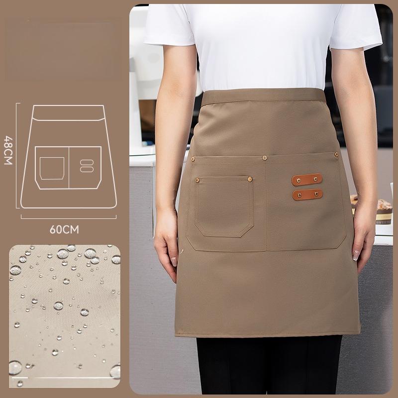 Half Length Waterproof Waist Apron Women Catering Waiter Short Work Apron Restaurant