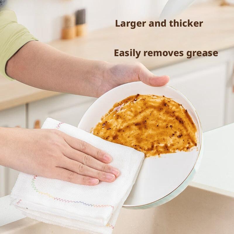 Multi-Layer Rainbow Kitchen Cleaning Cloth Oil Resistant Absorbent Towel