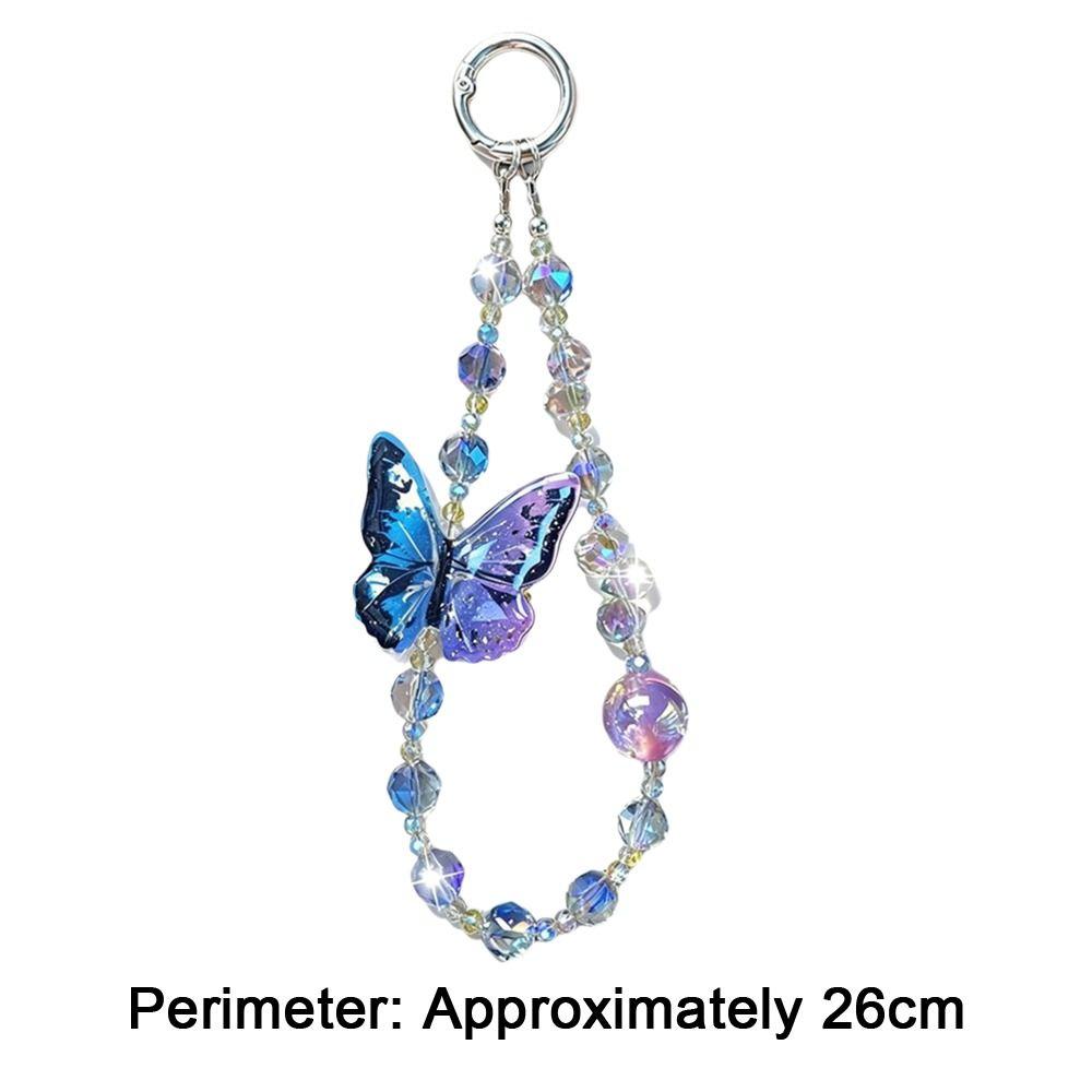 Butterfly Charm Phone Lanyard Charm Glitter Design Mobile Phone Case Chain  Party Accessory