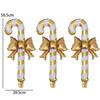 30/3PCS Christmas Inflatable Balloon with Bow Handheld Candy Cane Balloon Stick Christmas Crutch New Year Party Decoration Toys