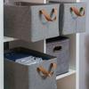 Washable Cationic Fabric Iron Frame Storage Box with Handles, Foldable Design