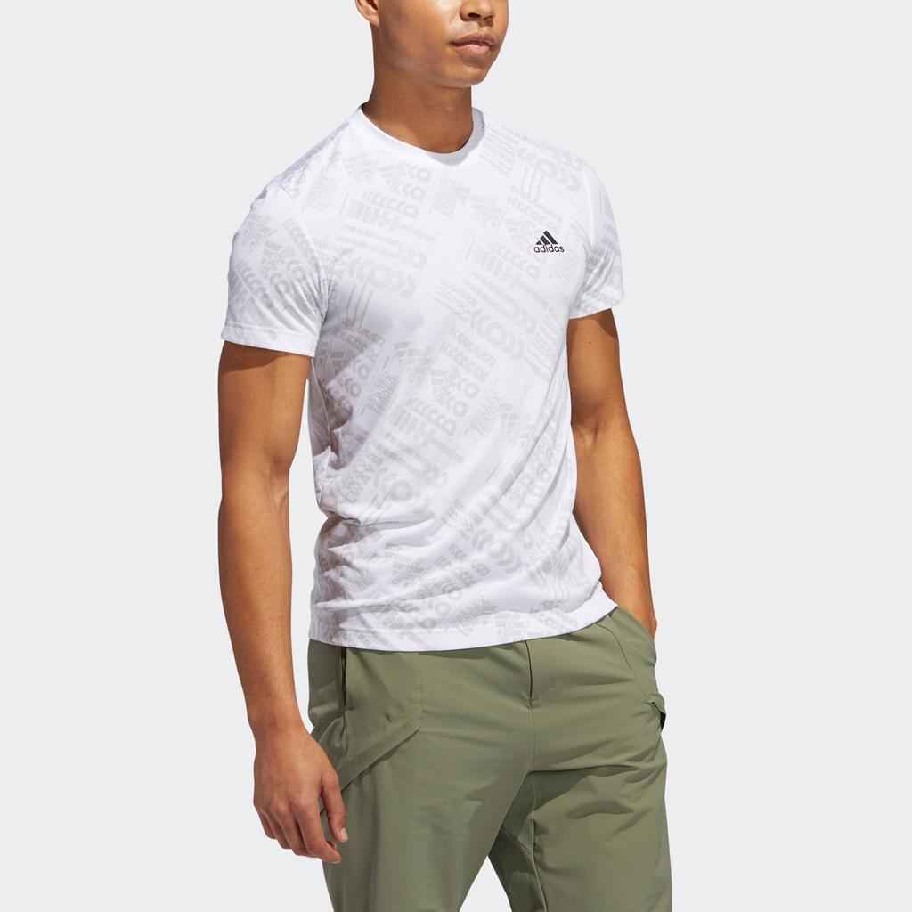 adidas T Shirts Men's White Crew Neck Moderate FT7987