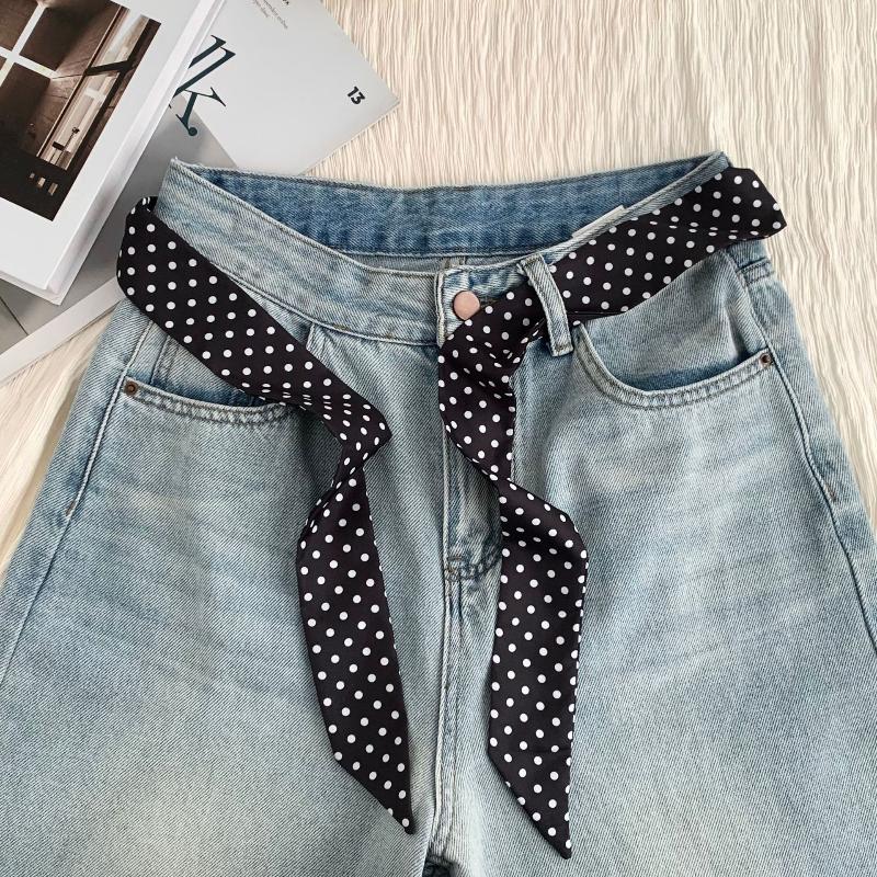 Fashion Polka Dot Silk Scarf Versatile Headwear Hair Band Korean Style Luxury Silk Scarf Belt Package Hanging Decor Accessories