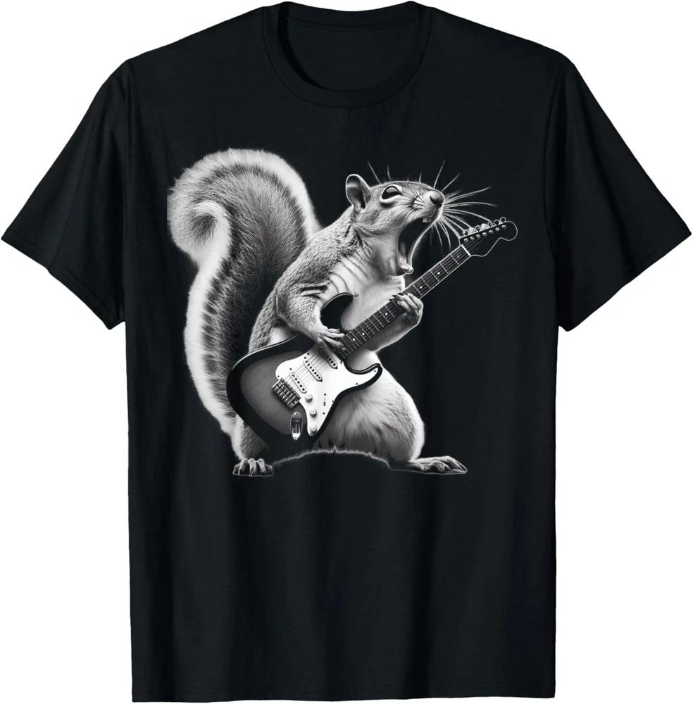 Squirrel Playing Guitar Rock And Roll Unisex T-Shirt