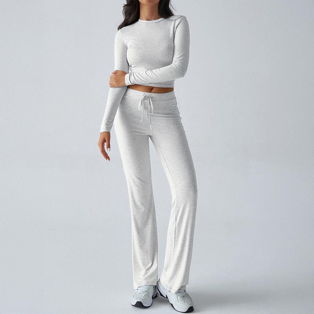Autumn/winter Women's Y2K Casual Sports Style Slim Long Sleeve Top Lace-up Pants Suit