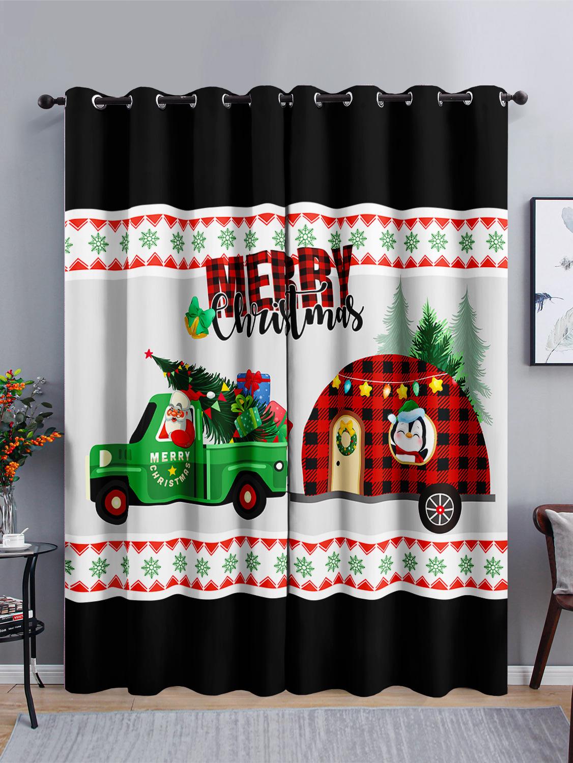 

Шторы Рождественская грусть Вертикальная штора Спальня Гостиная 3D Цифровая печать Светонепроницаемая штора 97cm*114cm*2