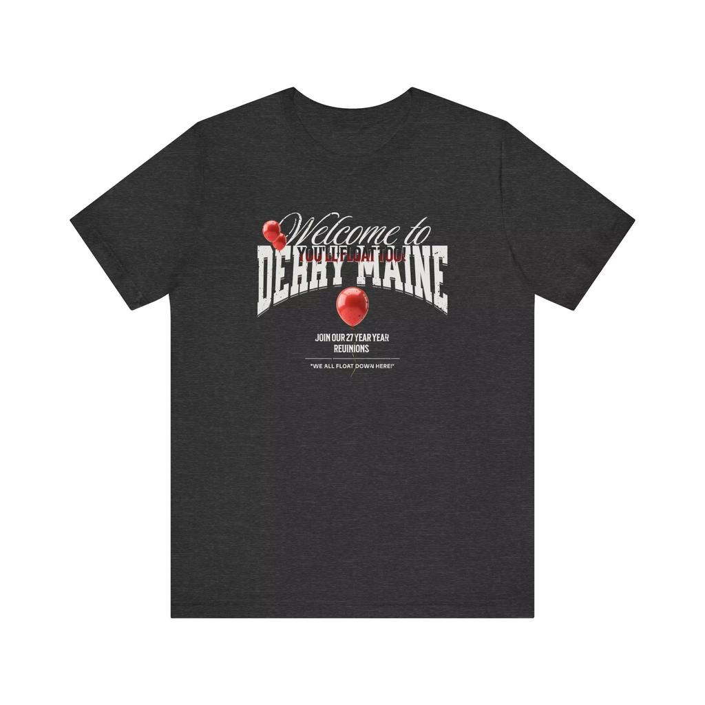 Benvenuto a Derry Maine Maglietta Film Horror Ispirata a Stephen King Maglietta Clown Inquietante Maglietta Spettrale di Halloween Regalo