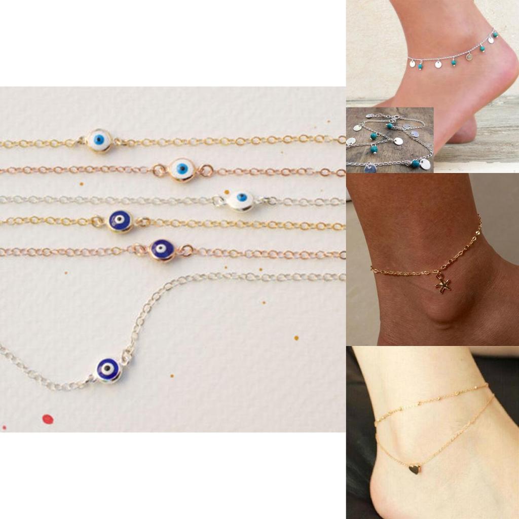 Trendy Geometric Style Alloy Bohemian Anklet For Women Beach Foot Jewelry