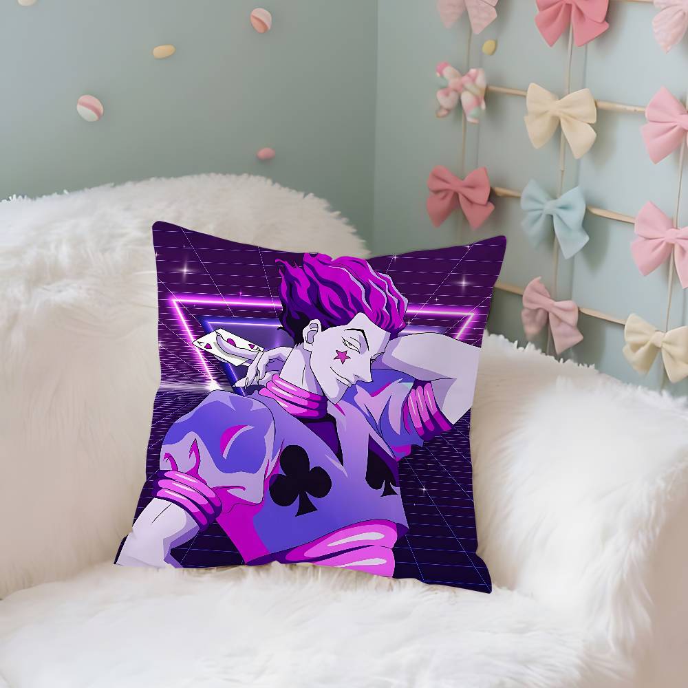 

Hunter X Hunter Хисока Аниме Наволочка Чехол для подушки Мягкий Милый Наволочка для дивана автомобиля Полиэстер с молнией 16x16Inch