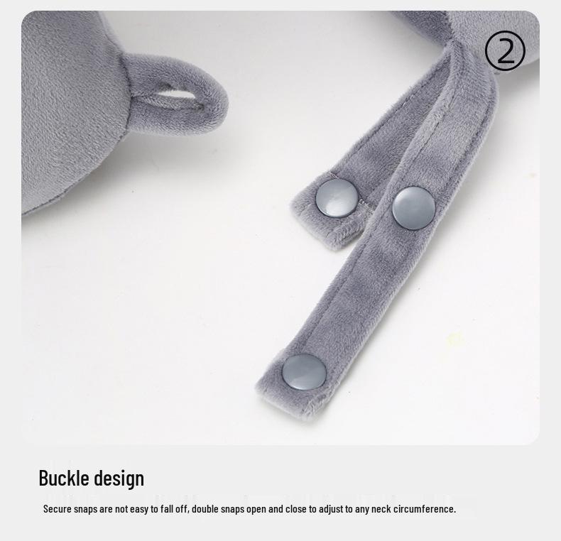 Blue Travel U-Shape Memory Foam Pillow: Foldable, Portable Neck Support with Buckle, Perfect for Naps.