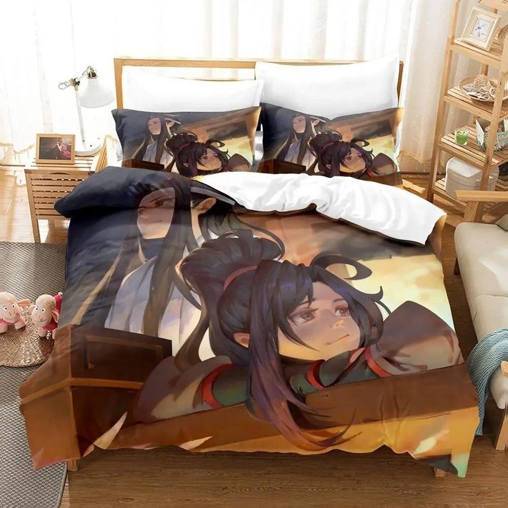 3D Print Mo Dao Zu Shi Wei Ying and Lan Zhan Bedding Set Anime three-piece set Adult Kid Bedroom Duvetcover Sets