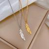 One Leaf Rich Personality Minimalist Furnace Real Gold Necklace Female Collarbone Chain With