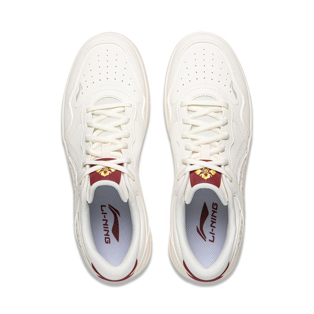 Li Ning Tianji Slip Resistant, Abrasion Resistant, Height Increasing Low top Skateboard Shoes Men's White Red AGCW065-5