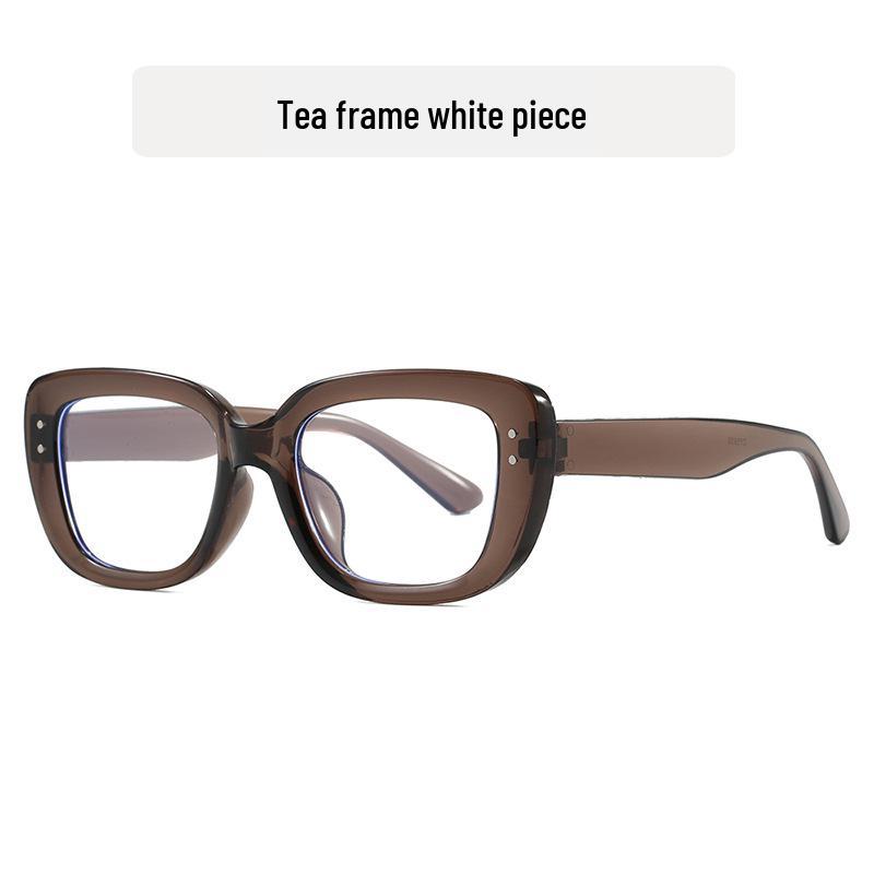 Women's Small Frame Square Cat-Eye Sunglasses with Rivet Design for Sun Protection - Trendy and Simple Runway Style