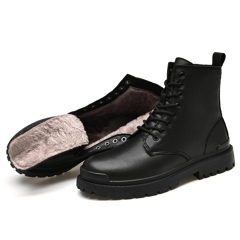 Men's High-top Leather Shoes British Style Mid-top Fashion Shoes Genuine Leather Work Clothes Leather Boots Motorcycle Autumn Men's Shoes