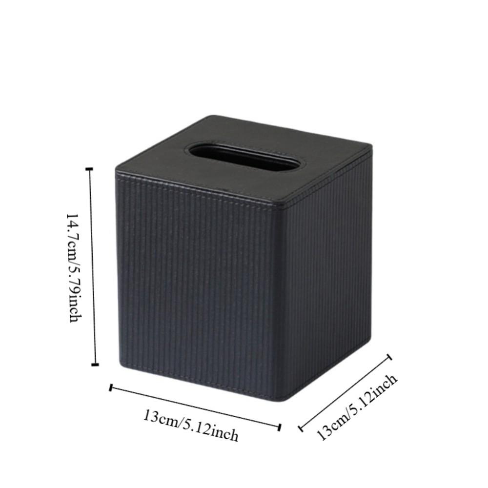 PU Leder Quadratische Taschentuchbox Magnetverschluss Römische Säulenstreifen Taschentuchspender Kurzer Flor Futter Verbreiterte Öffnung