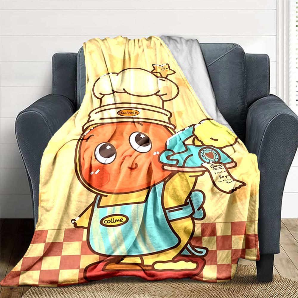 1pc Chef Star blanket Lightweight Flannel Throw for Sofa Bed Travel Camping Livingroom Office Couch Chair