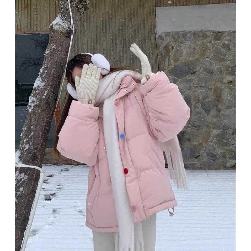 Kurtka puchowa z bawełny puchowej damska krótka koreańska wersja luźnej kurtki z bawełny puchowej zimowy nowy płaszcz chleb ubrania