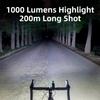 Fahrradlicht 1000 Lumen Fahrradscheinwerfer Powerbank Taschenlampe Lenker USB-Aufladung MTB Road Highlight