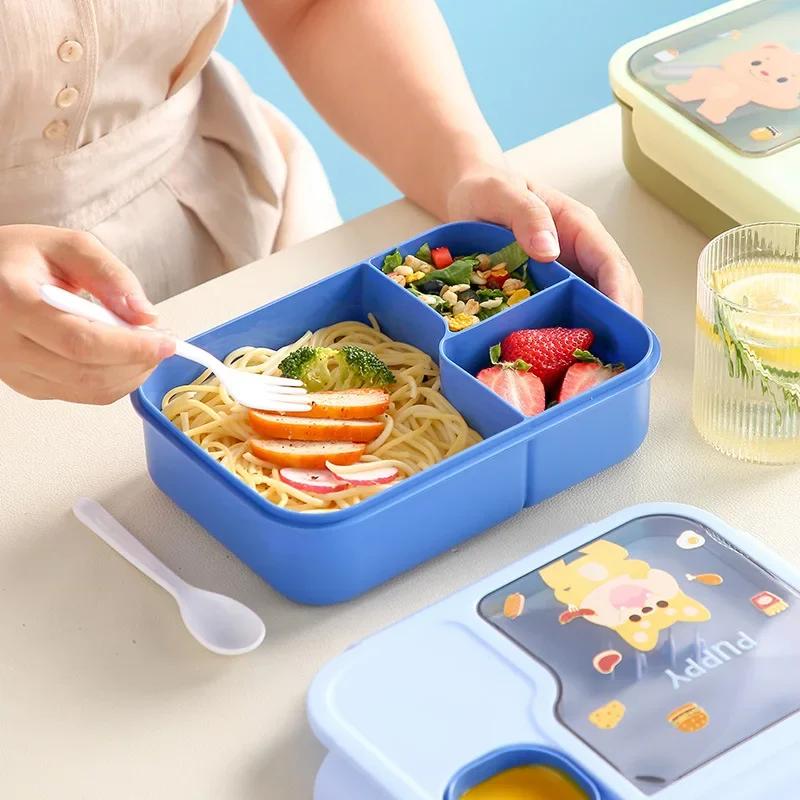 

Коробка для ланча Bento для детей, девочек, мультяшных студентов, кавайных, милых, с подогревом, 3 сетки, для сэндвичей, закусок, специальная столовая, для хранения продуктов