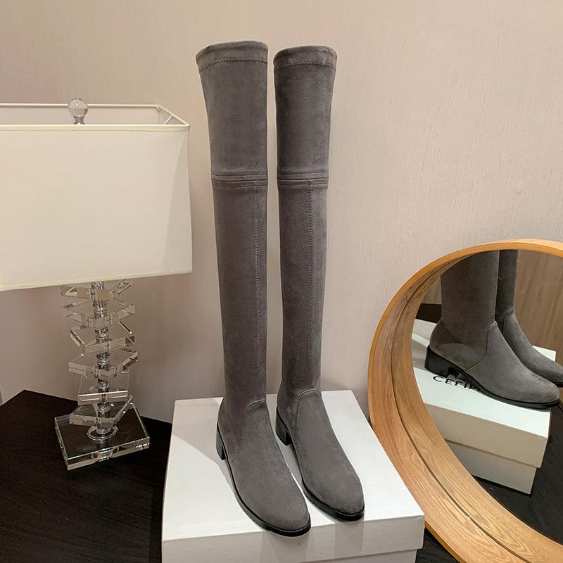 

SW sexy boots~ 2025 autumn and winter new knee female knight women s shoes thin boots elastic high boots 39