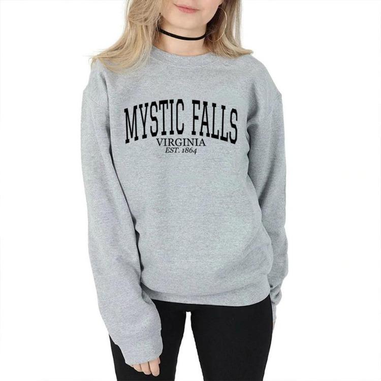 Comfortable Salvatore Hoodie Vampire Fan Gift Stefan and Damon Jumper Mystic Falls Cute Pullover Sweatshirt