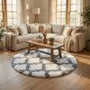 Dywan okrągły do salonu shaggy DECOR antypoślizgowy miękki puszysty 140x140 White Lantern