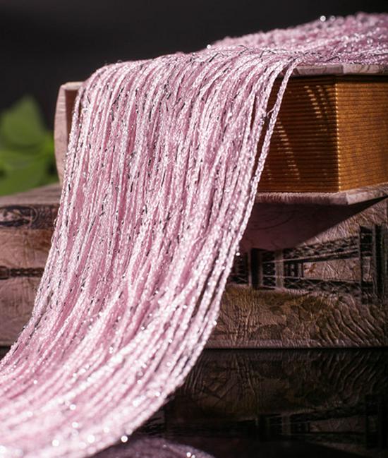 Korean-Style Silver Silk Partition Curtain, 1m X 2m, for Door, Porch, Living Room, or Bedroom.