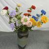 Sweet Scabious Artificial Flower Vase Arrangement For Wedding Decor And Indoor Use