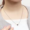 [Shinjuku Gin No Kura] Polyhedron Zirconia Surgical Stainless Steel Necklace In Rose Gold for Women, Hypoallergenic, Pink