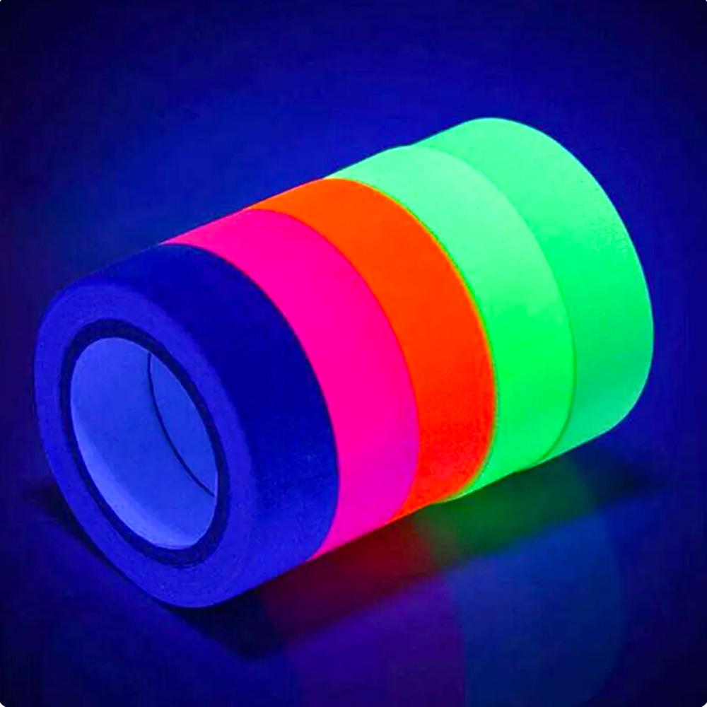 Adhesive Tape Under UV Black Light Fluorescent Neon Gaffer Blacklight Reactive Masking Cloth Party Stages Photography 5pcsPinstriping Tape 3