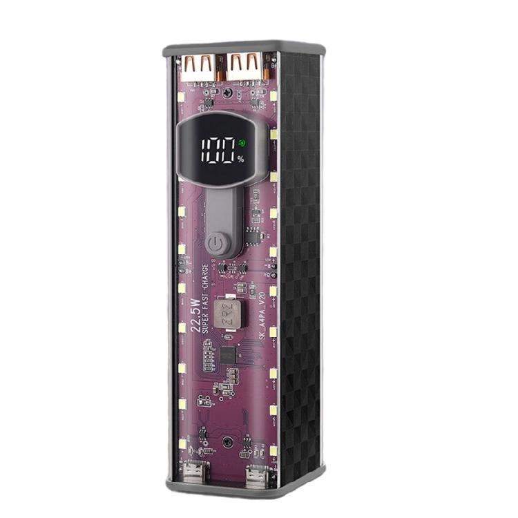 

Корпус Power Bank для батарей 18650 зі застібкою Швидка установка Пластиковий корпус Стійкий до корозії Для зарядки кількох пристроїв чорний