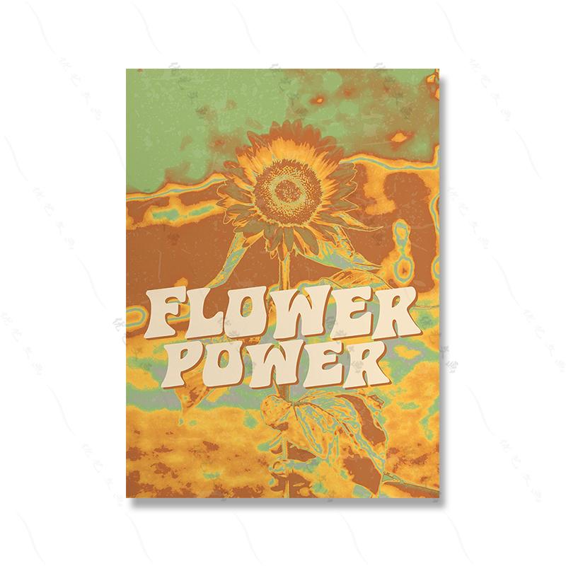 

70 s Винтаж Любовь Цветок Аннотация Хиппи Мода Искусство Холст Картина Скандинавский Плакат Принт Фреска Картина Гостиная Спальня Домашний Декор 40x50cm No Framed