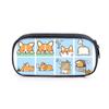 Student Cartoon Shiba Inu Pencil Case With Nylon Material For School Supplies