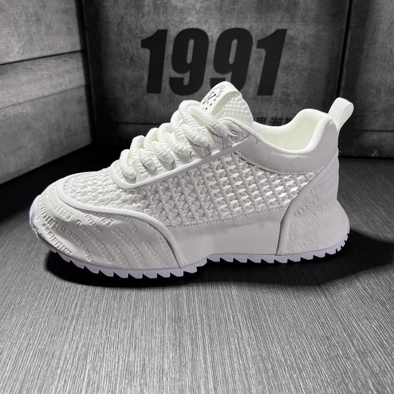 Men's Cotton Chunky Sneakers Spring Summer Breathable Soft-soled Leather Casual Shoes Trend Men Vulcanized Shoes Zapatos
