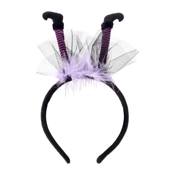 Witch Hair Hoop Witch Feet Feather Mesh Design Halloween Headband Adult Costume Parties Cosplay Dress Up Prop