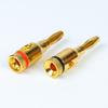 4mm Gold-Plated Banana Plug Connector for Speaker Cables and Amplifiers, Solderless Design.