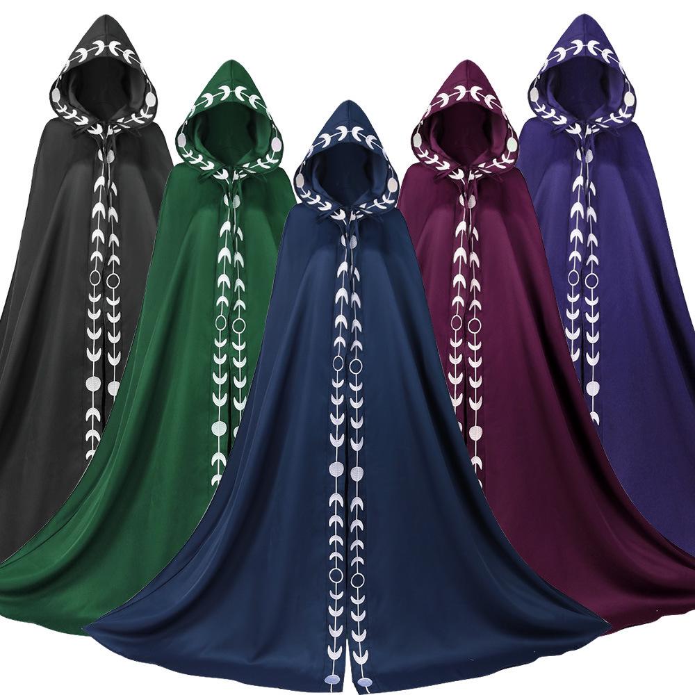 

Medieval Renaissance Lace Hooded Cape Cloak for Halloween COS Costume Adult S-M