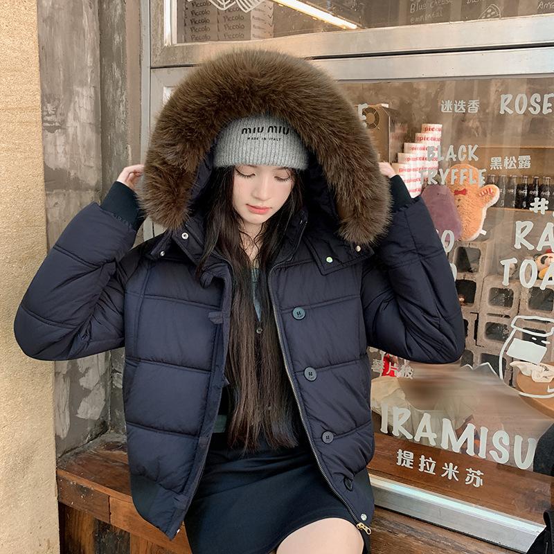 Women's cotton-padded clothes 2025 winter new thickened short Korean version loose warm cotton-padded clothes small splicing cotton-padded jacket