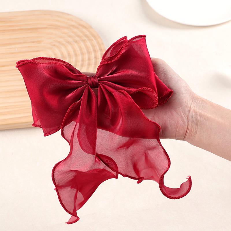 Organza Bow Fluttering Ribbon Hair Clips Women French Fresh Premium Feeling Headdress Large Hair Cards Girl Hair Accessori
