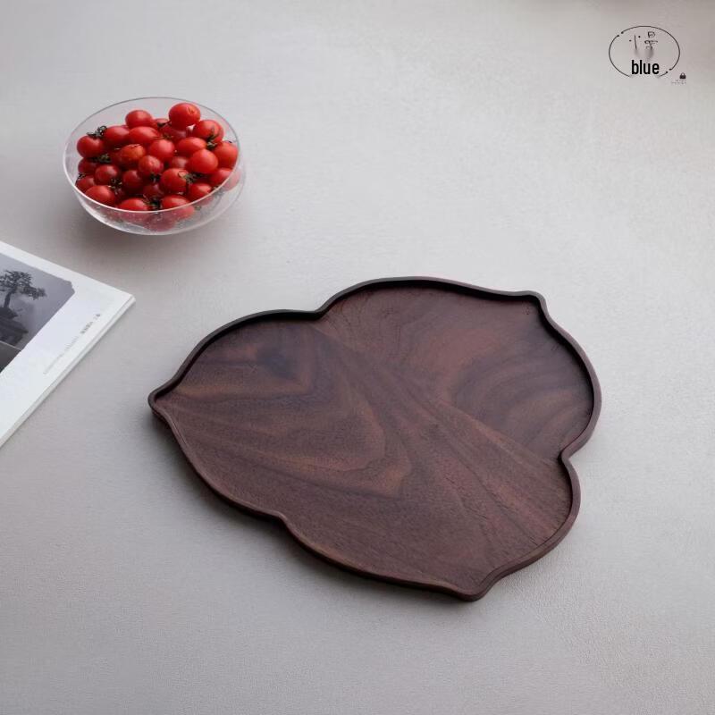 Handun Peach-Shaped Tea Mat Set with Walnut Teapot Holder