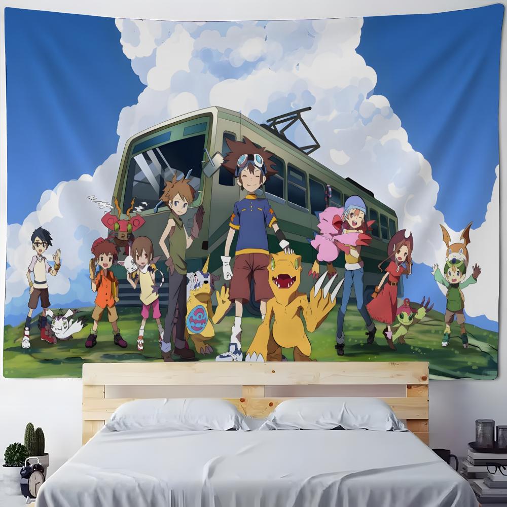 Tapestry Anime Tapestry Wall Hanging Bohemian Wall Tapestries Mandala Home Decor Accessories D-Digimon