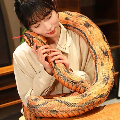 Artificial Python Plush Toy Long Snake Yellow Orange Green Python Plush Toy Decorate The House Holiday Decorations