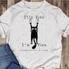 It's Fine I'm Fine Everything Is Fine Funny Black Cat Lover T-Shirt - Pet Owner Gifts, Gift For Cat Lover, Cat Mom Gifts, Funny Cat