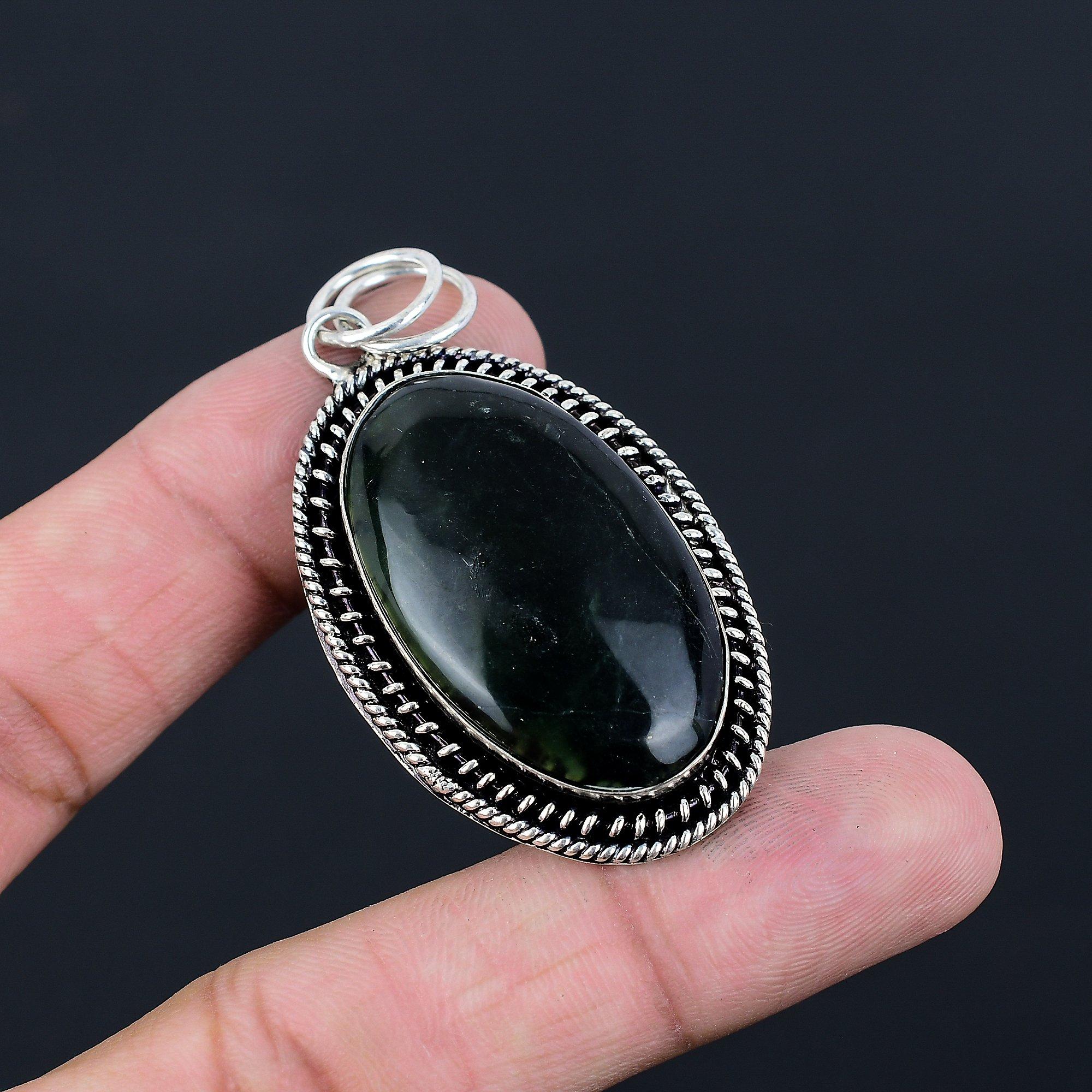 Sterling Silver Oval Vasonite Gemstone Sister Wedding Trendy New Pendant Jewelry